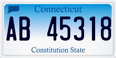 CT license plate AB45318