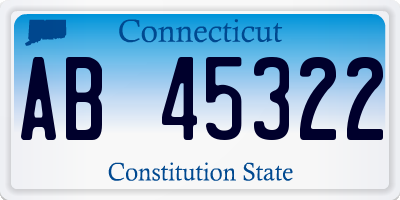 CT license plate AB45322