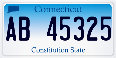 CT license plate AB45325