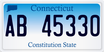 CT license plate AB45330