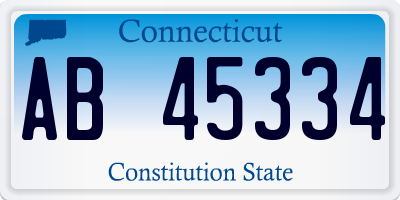 CT license plate AB45334