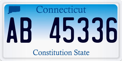 CT license plate AB45336