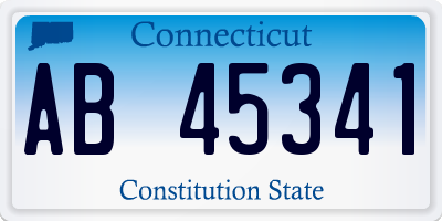 CT license plate AB45341