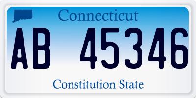 CT license plate AB45346