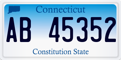 CT license plate AB45352