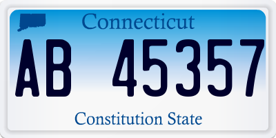 CT license plate AB45357