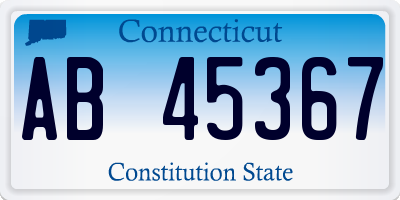 CT license plate AB45367