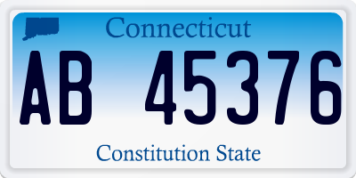 CT license plate AB45376