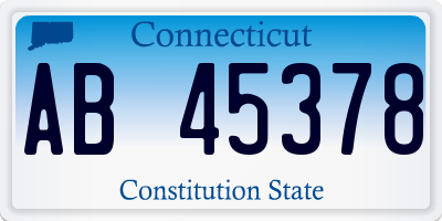 CT license plate AB45378