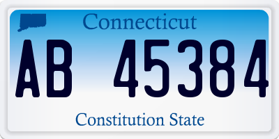 CT license plate AB45384