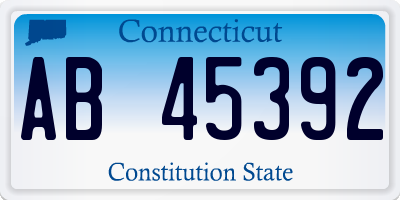 CT license plate AB45392
