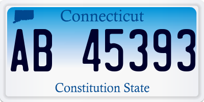 CT license plate AB45393