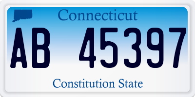 CT license plate AB45397