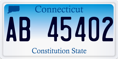 CT license plate AB45402