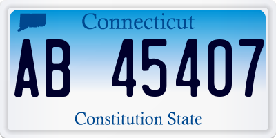 CT license plate AB45407