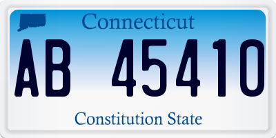 CT license plate AB45410