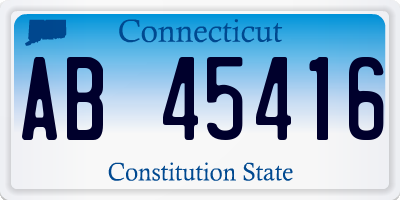 CT license plate AB45416