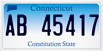 CT license plate AB45417