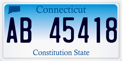 CT license plate AB45418