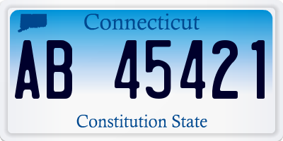 CT license plate AB45421