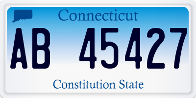 CT license plate AB45427