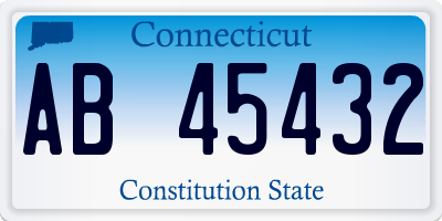 CT license plate AB45432