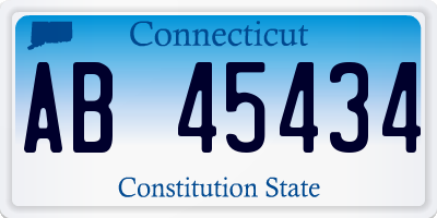 CT license plate AB45434