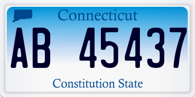 CT license plate AB45437
