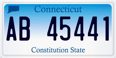 CT license plate AB45441