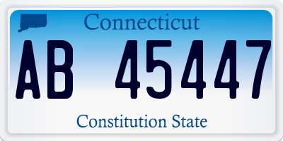 CT license plate AB45447