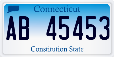 CT license plate AB45453