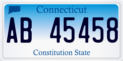 CT license plate AB45458