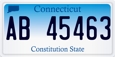 CT license plate AB45463