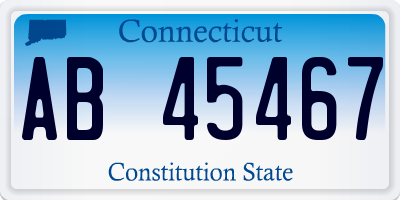 CT license plate AB45467