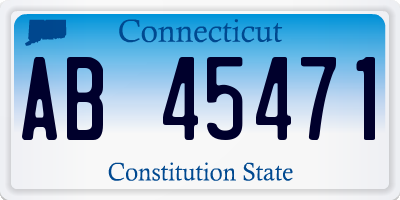 CT license plate AB45471