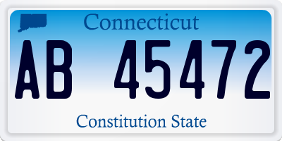 CT license plate AB45472