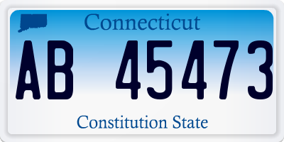 CT license plate AB45473