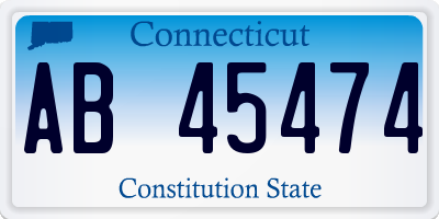 CT license plate AB45474