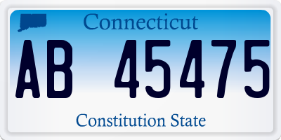 CT license plate AB45475