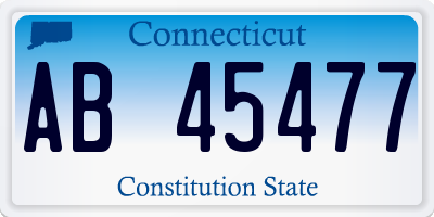 CT license plate AB45477