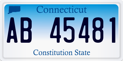 CT license plate AB45481