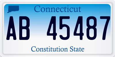 CT license plate AB45487