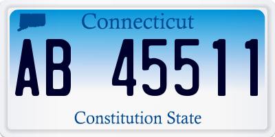 CT license plate AB45511