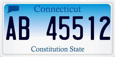 CT license plate AB45512