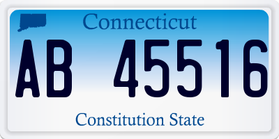 CT license plate AB45516