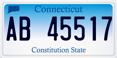CT license plate AB45517