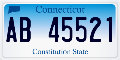 CT license plate AB45521