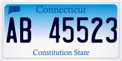 CT license plate AB45523