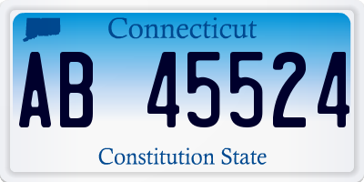 CT license plate AB45524
