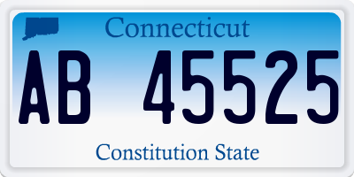 CT license plate AB45525